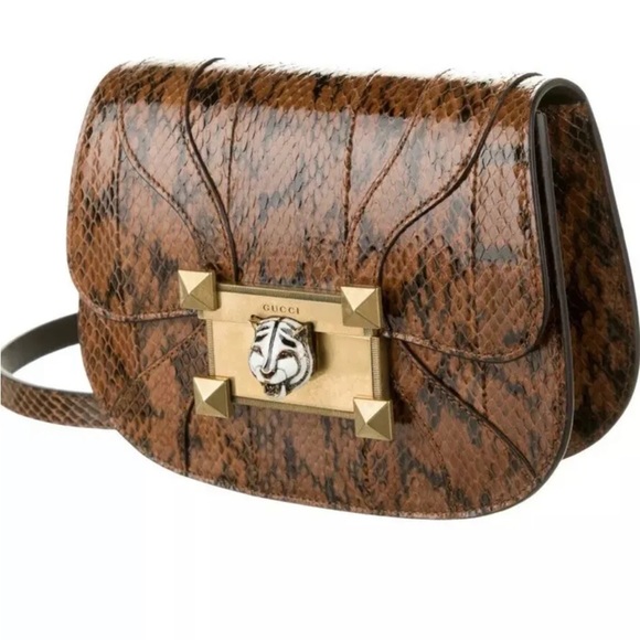 GUCCI Brown Snakeskin Leather Osiride Flap Crossbody Bag NEW WITH TAGS! Box! Bag - Picture 2 of 13
